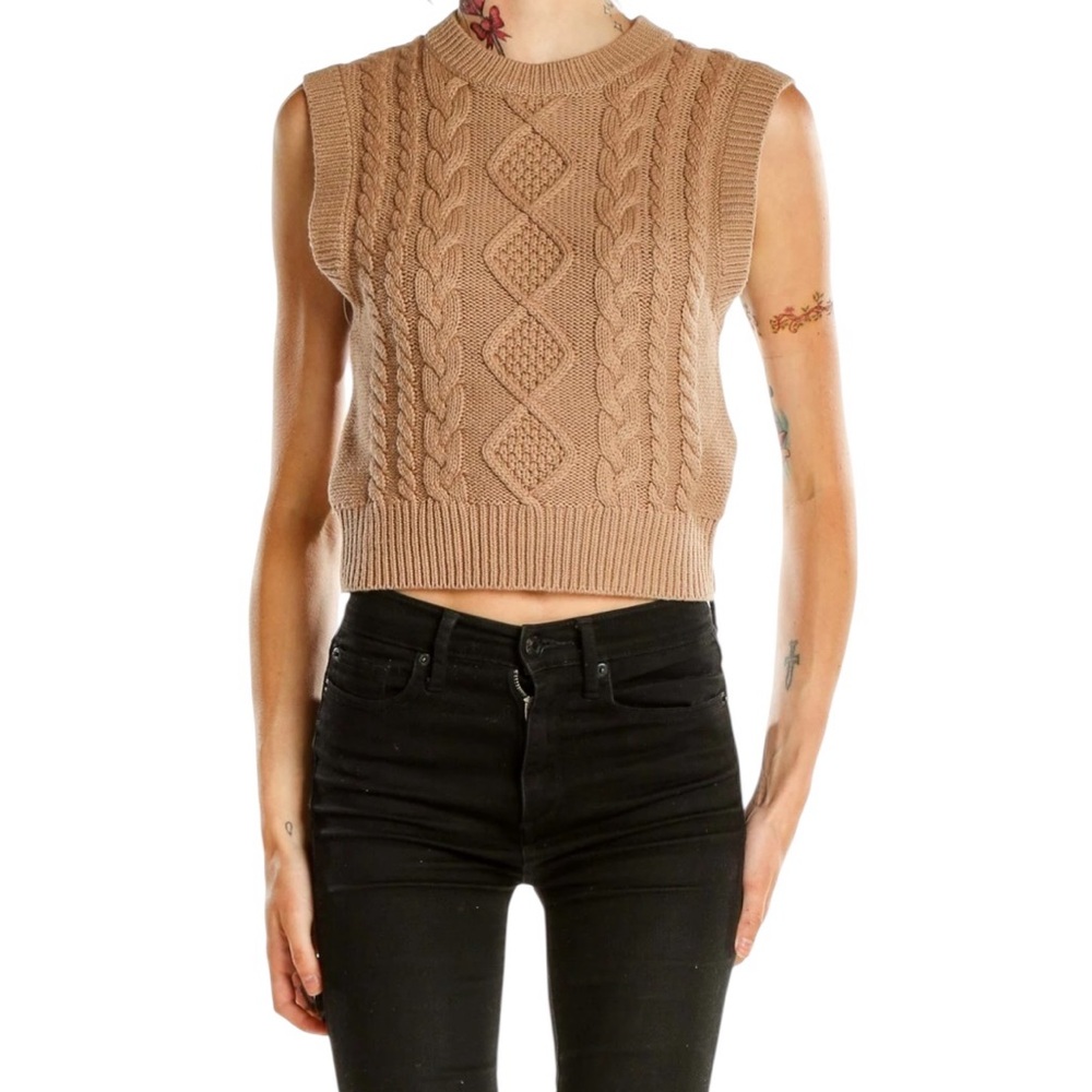 Aritzia Wilfred Alps Cable Knit Sleeveless Sweater Vest